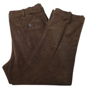 LL Bean Comfort Waist Corduroy Pants Mens 36 x 29(27.5) Brown Flat‎ Front READ